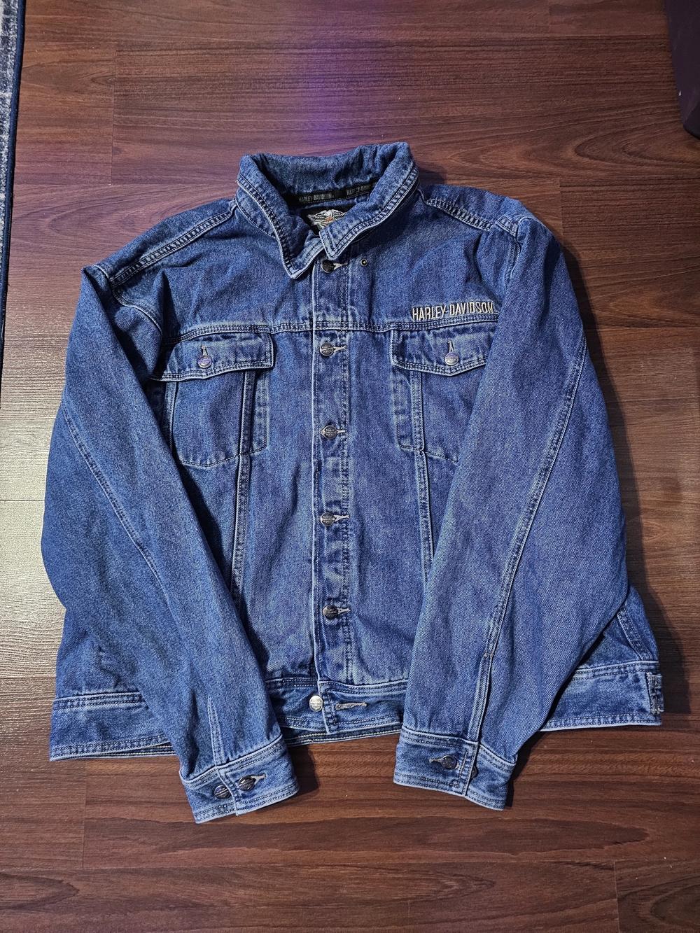 Harley-Davidson Indigo Blue Denim Trucker Jacket Size 3XL
